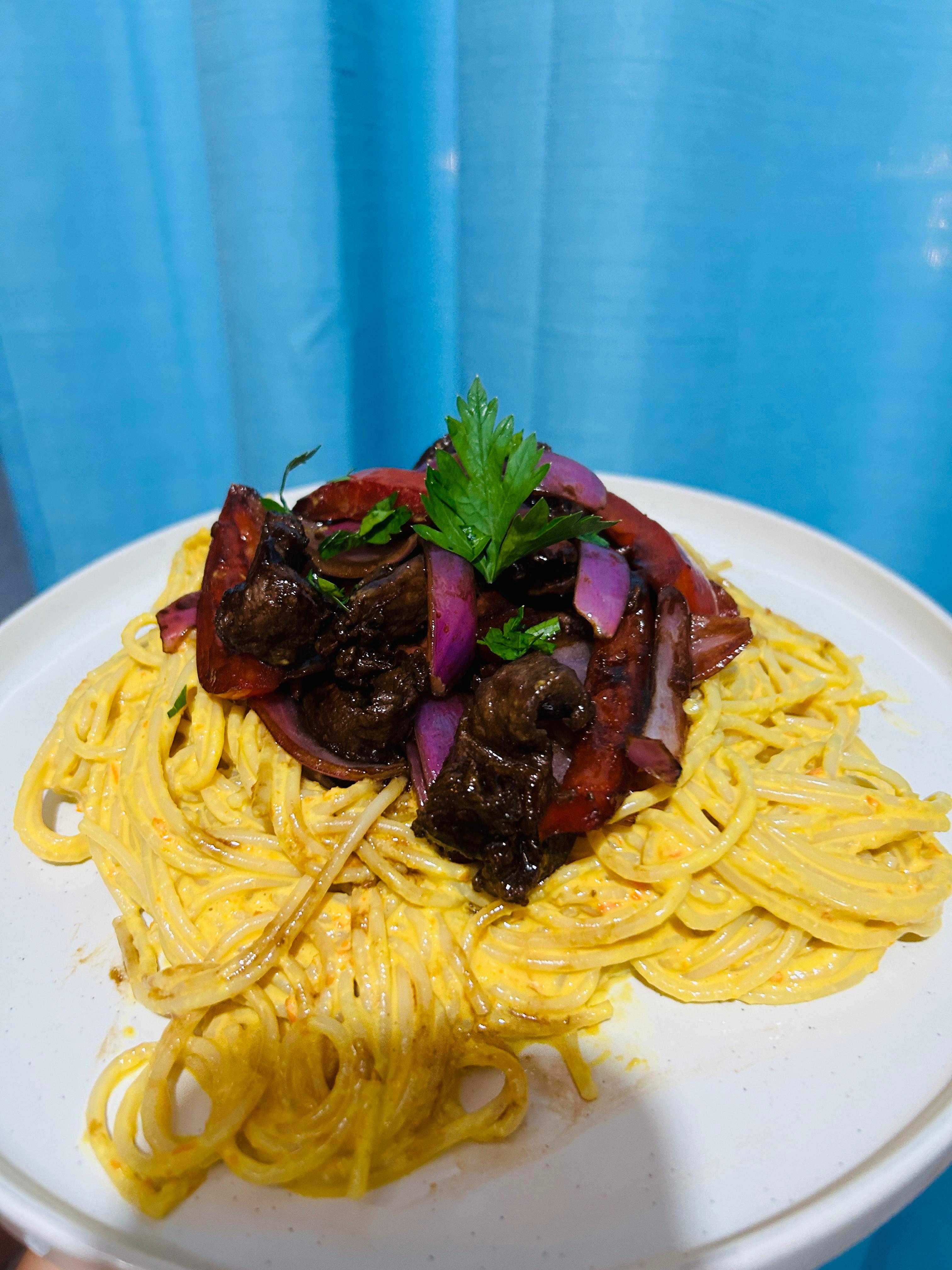 Spaguetti a la huancaína