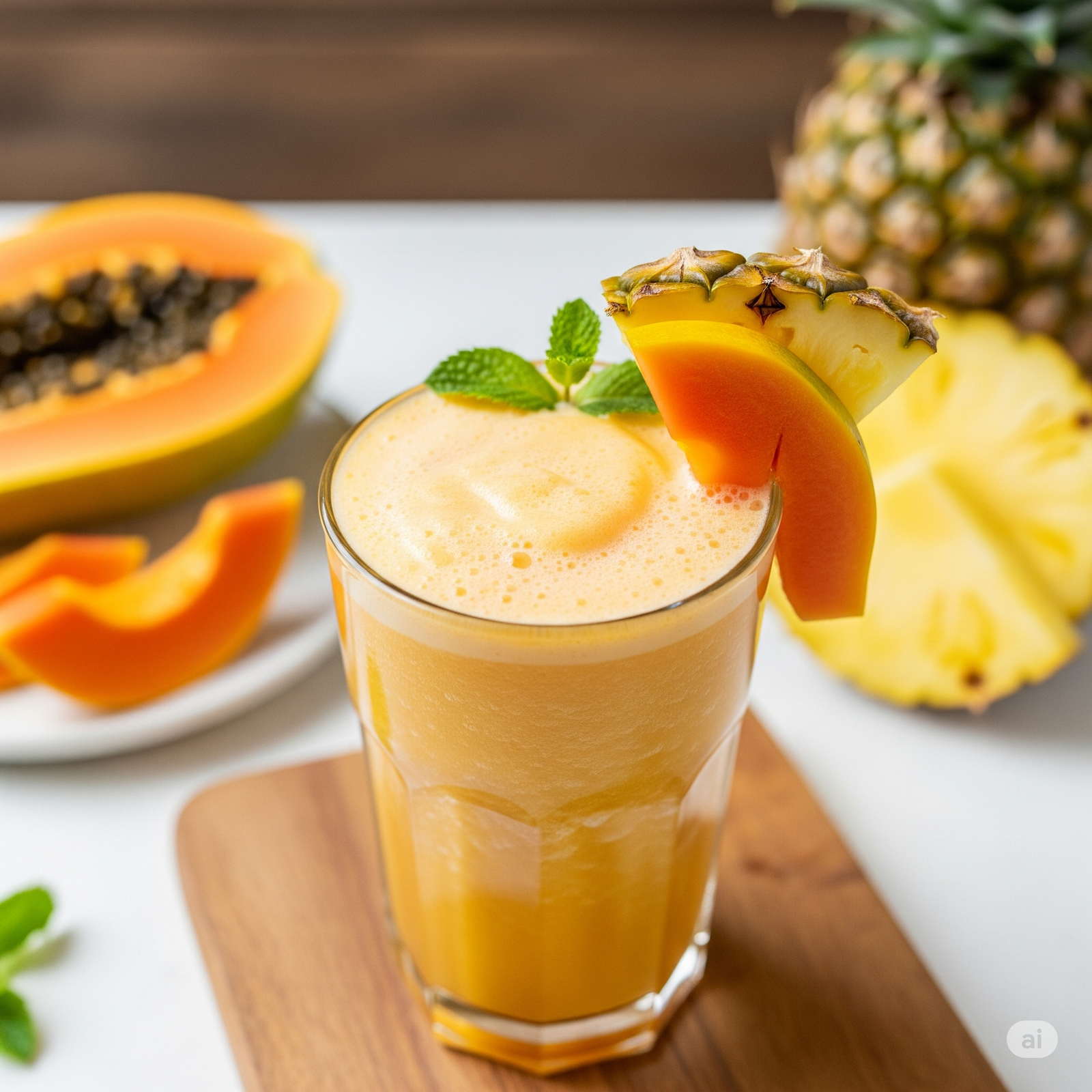 Papaya con piÃ±a