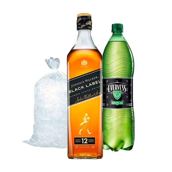 COMBO 6: 1 JW BLACK LABEL + EVERVESS 1.5 L+ HIELO