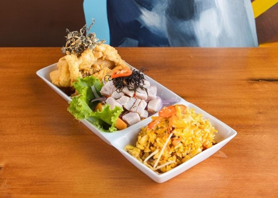 Trio Ceviche de pescado + Arroz de mariscos + Chicharron de pescado