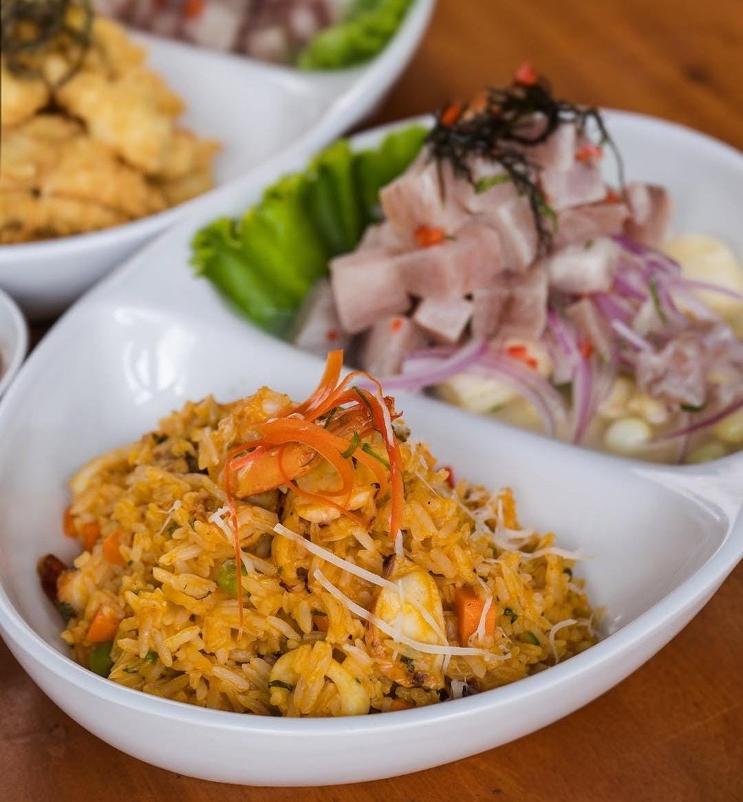 Duo ceviche de pescado + Arroz con mariscos