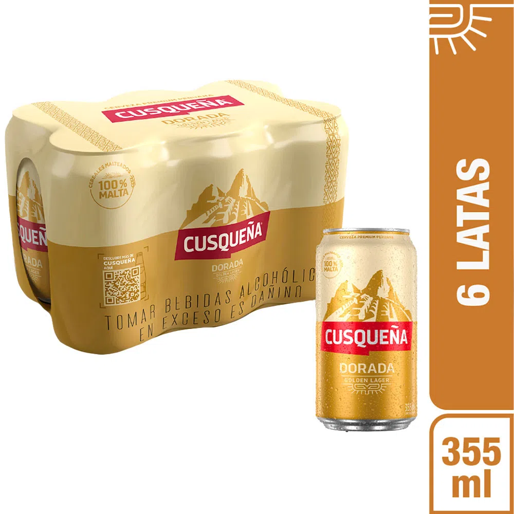 CERVEZA CUSQUEÑA DORADA 355ML 1x6 LATA