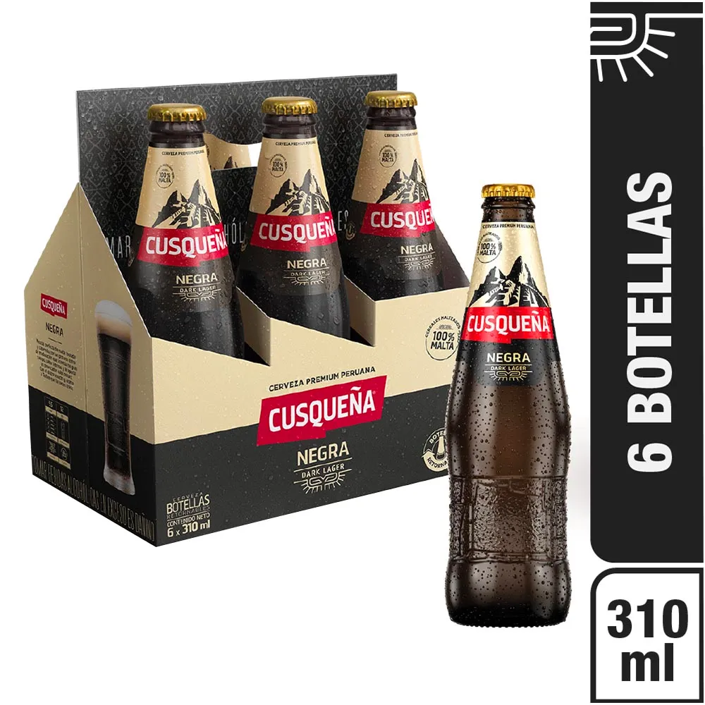 CERVEZA CUSQUEÑA NEGRA 310ML/1X6 BOTTELA