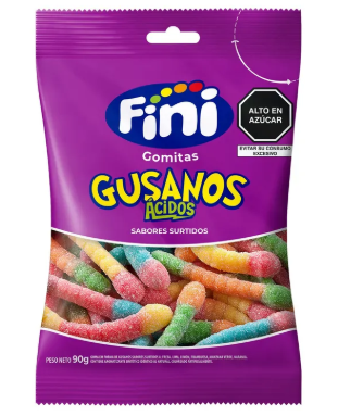 FINI GOMAS GUSANOS ACIDOS 90G