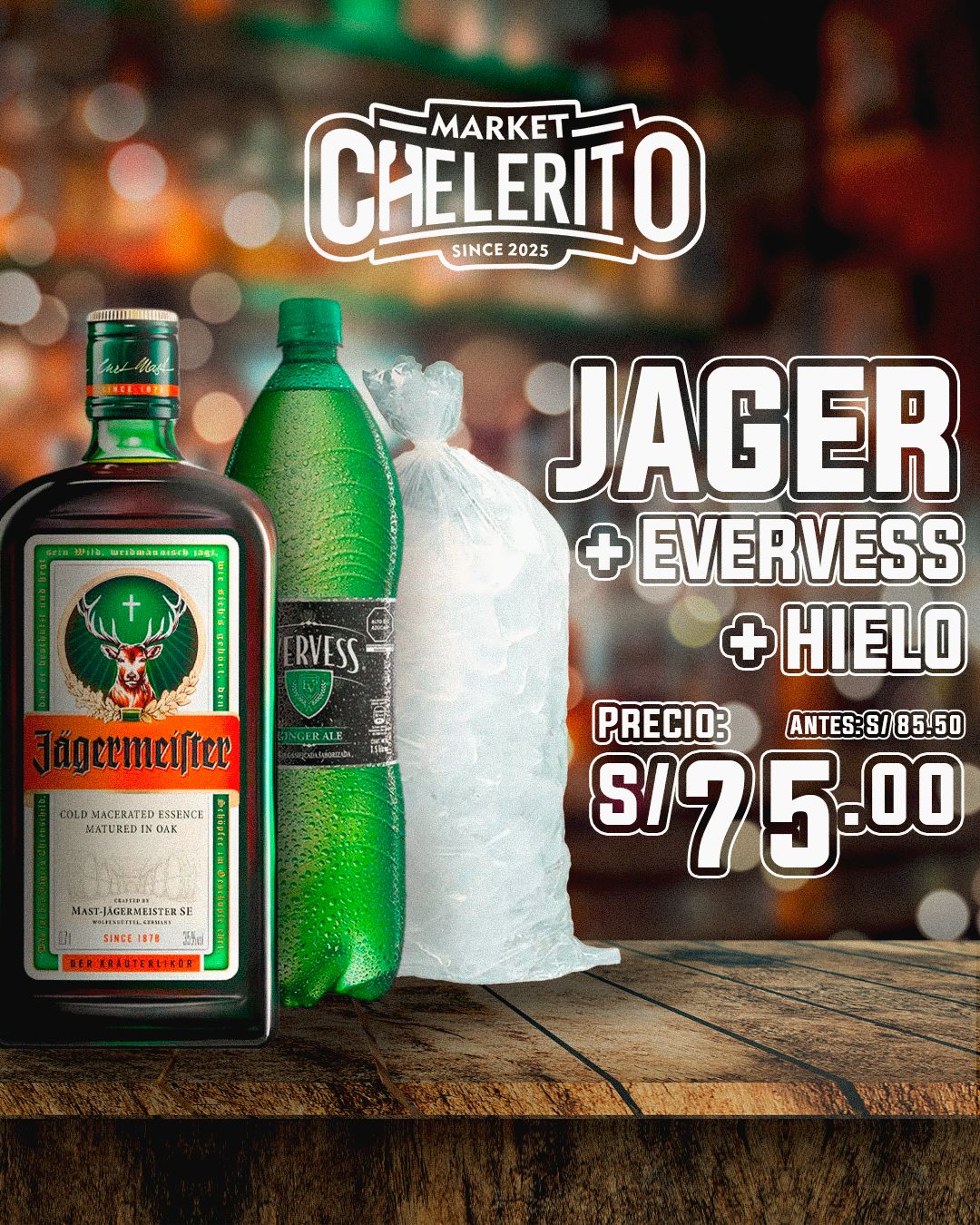 COMBO JAGER + EVERVESS 1.5LT + HIELO