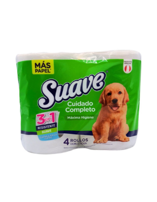 PAPEL H. SUAVE CUIDADO COMPLETO DOBLE HOJA - 4 ROLLOS