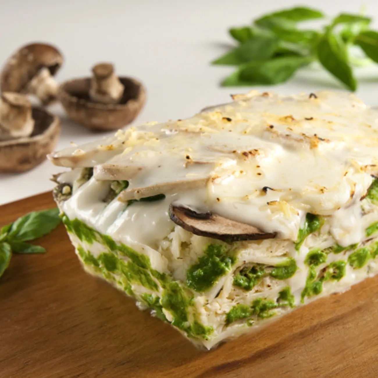 LASAGNA DE CHAMPIÑONES AL PESTO