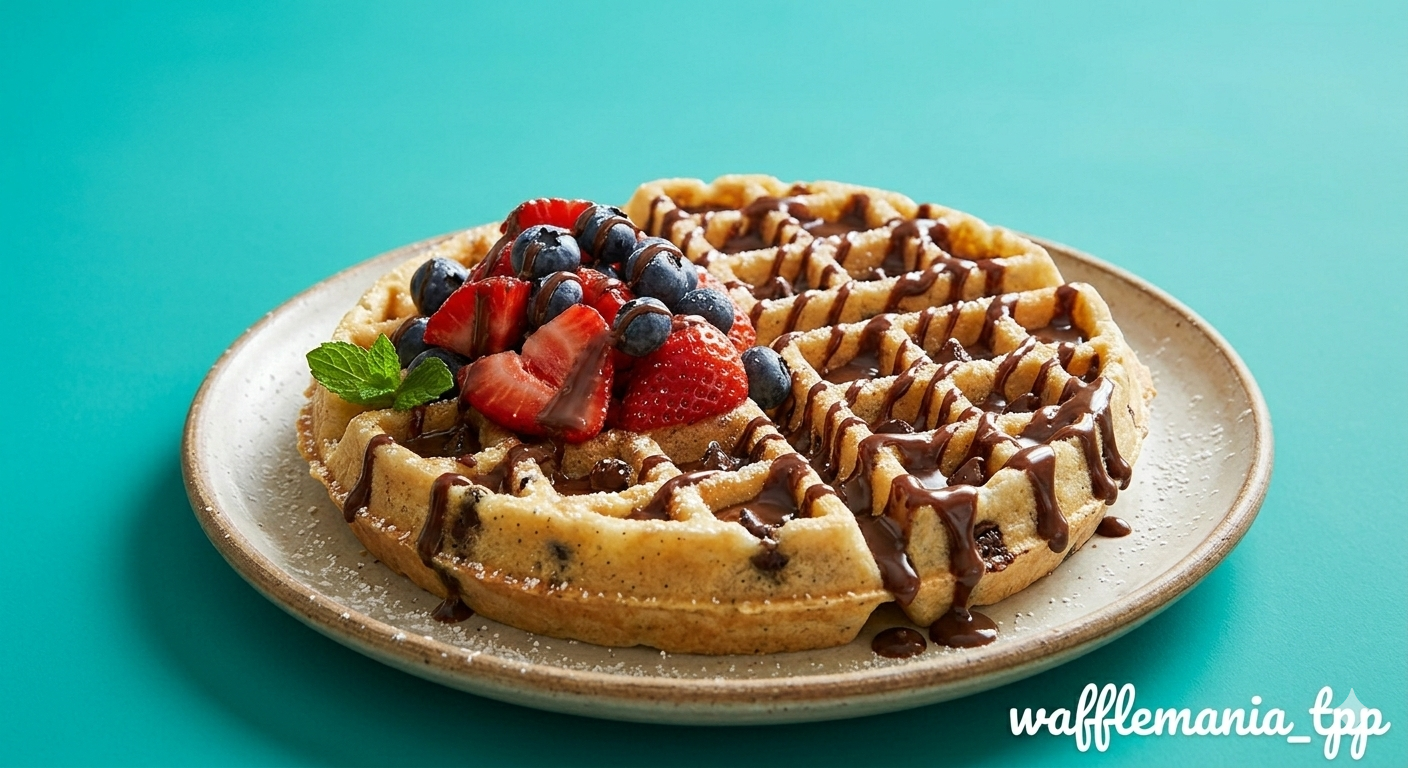 waffle con chispas de chocolate