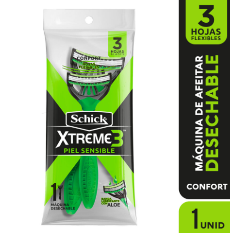 SCHICK EXTREME PIEL SENSIBLE 3HOJAS