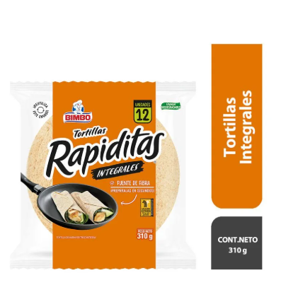 BIMBO RAPIDITAS TORTILLAS INTEGRALES 310G