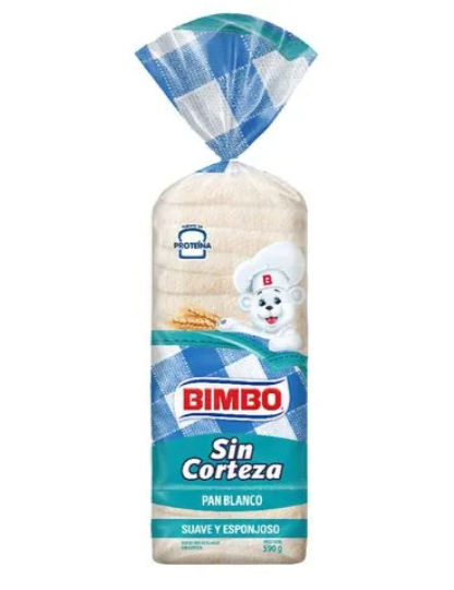 PAN BIMBO SIN CORTEZA 590G
