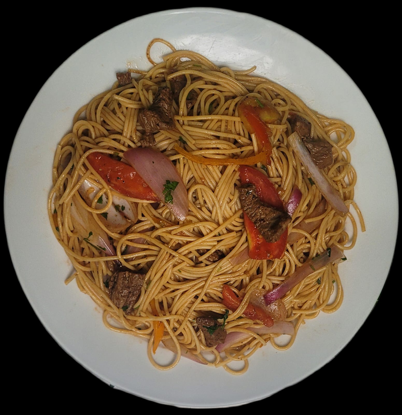 TALLARIN SALTADO (RES O POLLO)