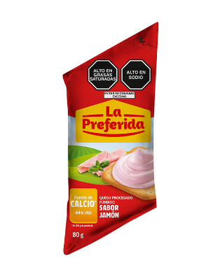 CREMA QUESO LA PREFERIDA SABOR JAMON SACHET 80GR