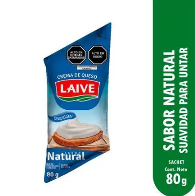 CREMA QUESO LAIVE SABOR NATURAL SACHET 80GR
