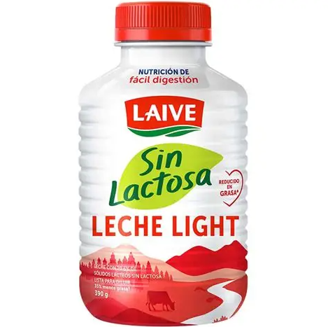 LECHE LAIVE SIN LACTOSA LIGHT BOT 390G