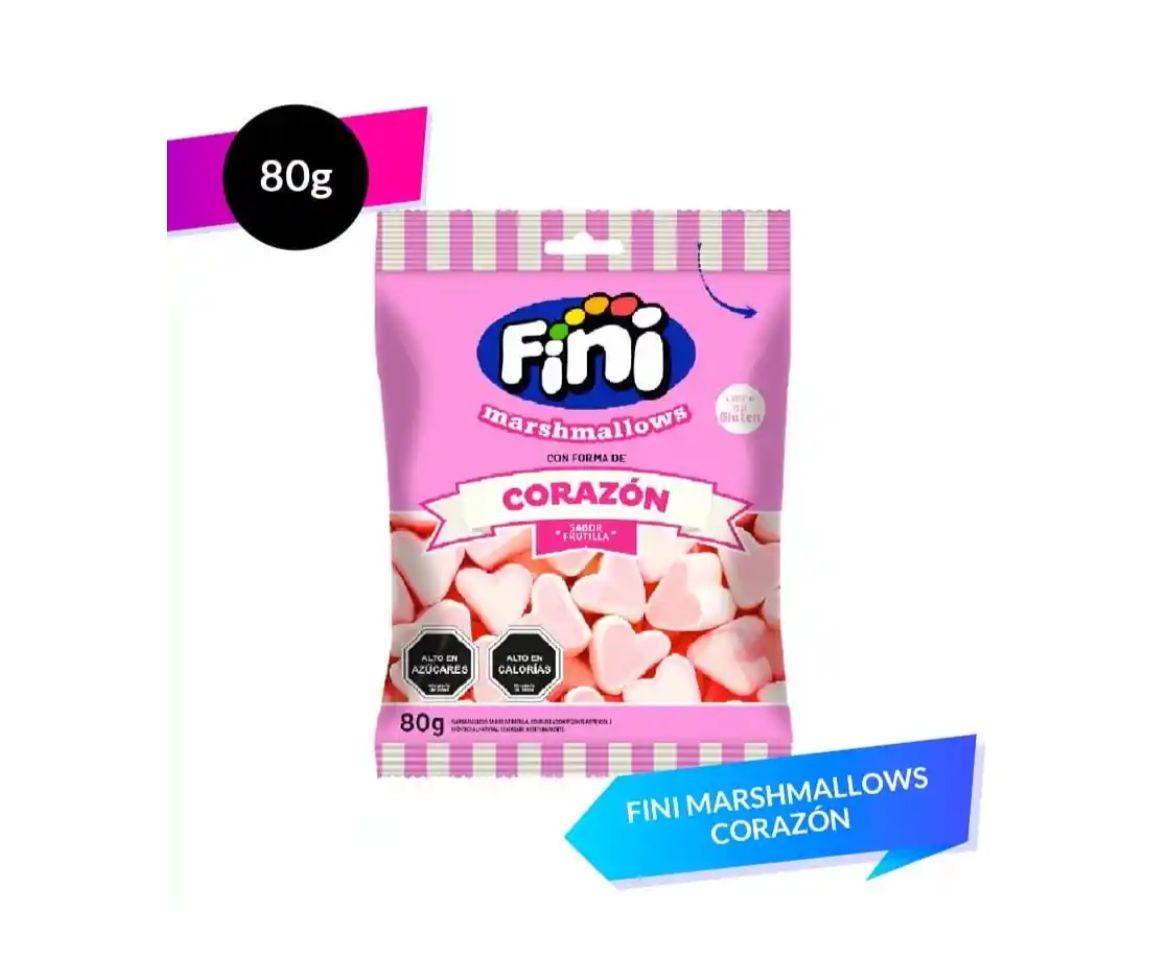MARSHMALLOWS CORAZON FRESA Y NATA 80G