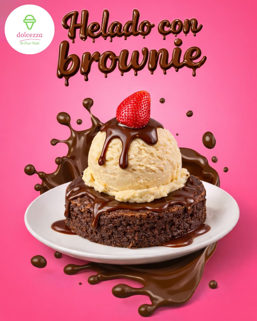 BROWNIE CON HELADO