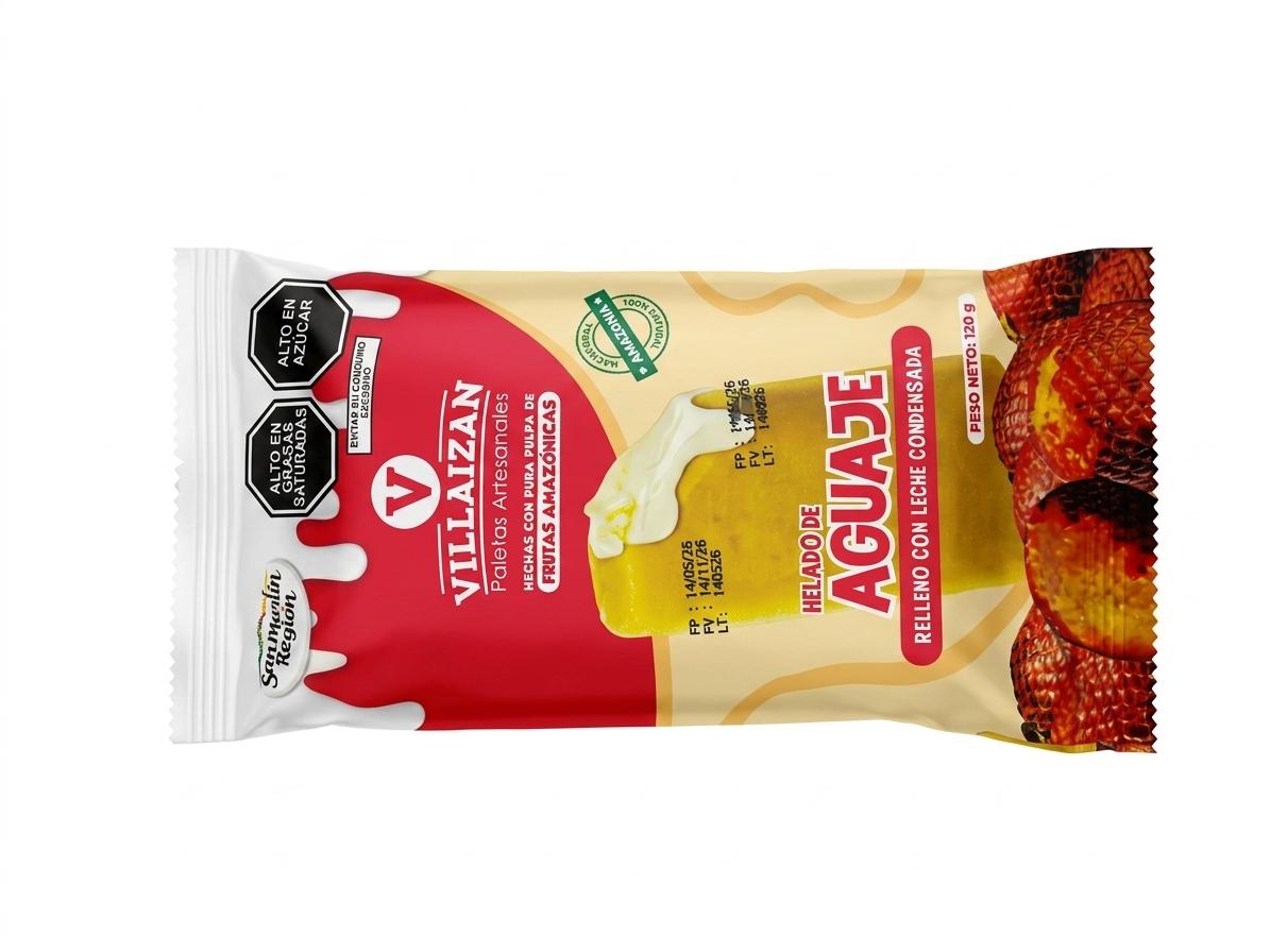 PALETA ARTESANAL AGUAJE CON LECHE CONDENSADA VILLAIZAN 120G