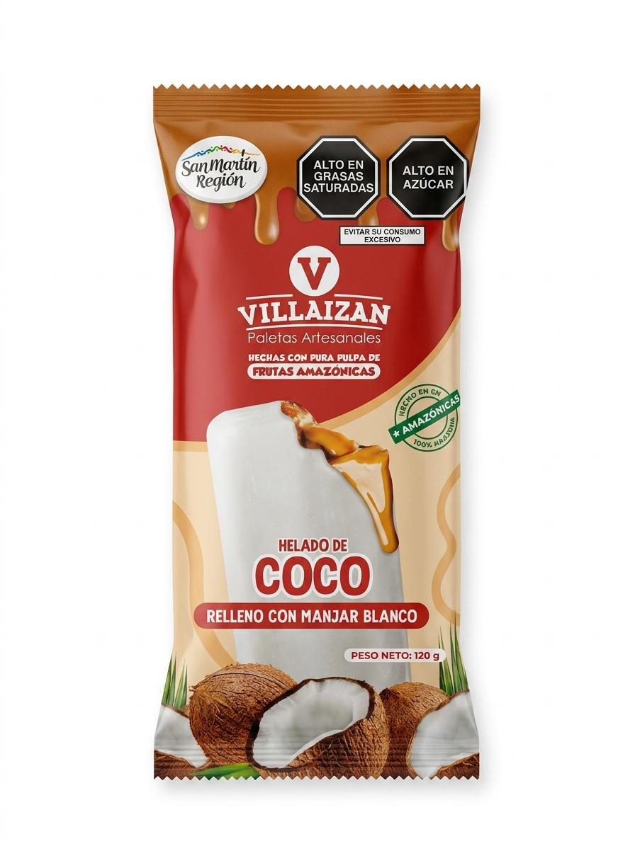 PALETA ARTESANAL COCO C/MANJAR 120G