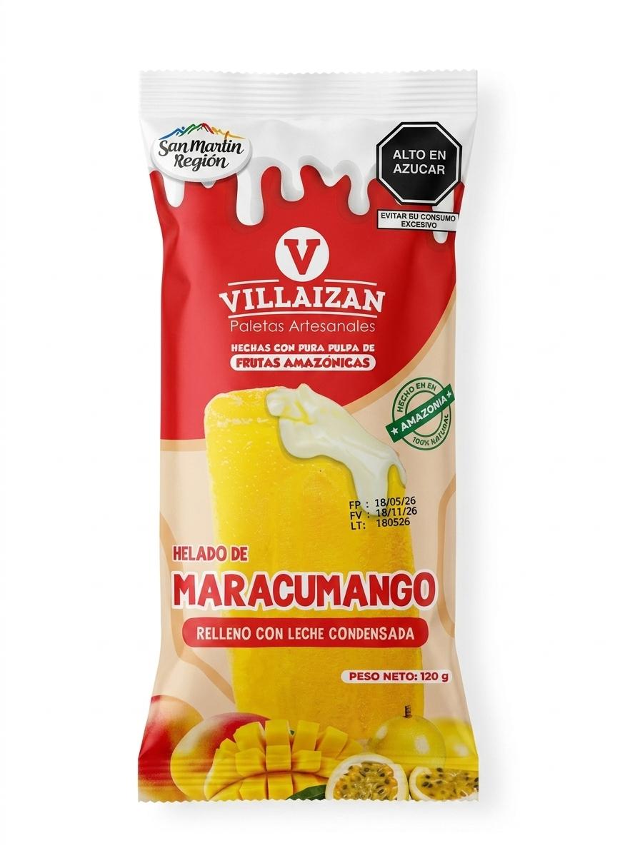 PALETA ARTESANAL MARACUMANGO C/LECHE VILLAIZAN 120G