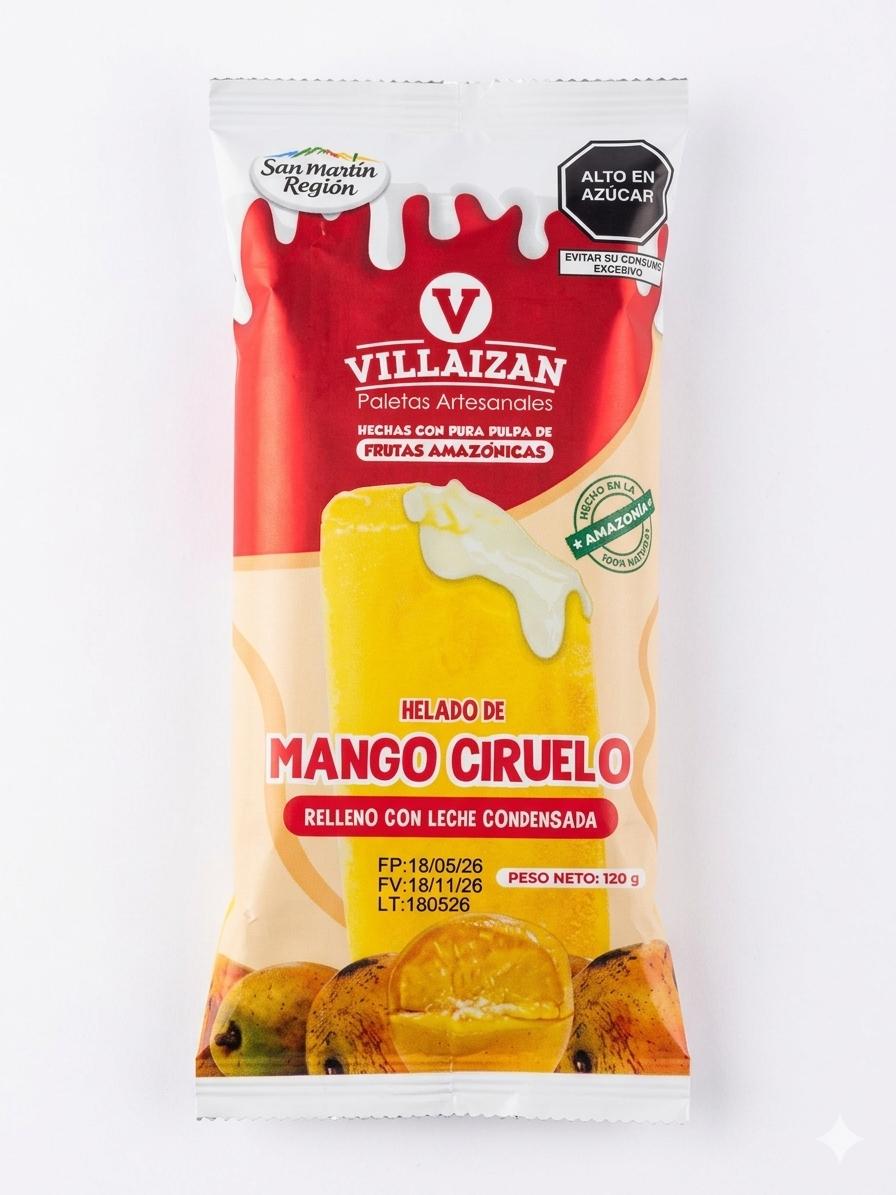 PALETA ARTESANAL MANGO CIRUELO C/LECHE CONDENSADA 120G