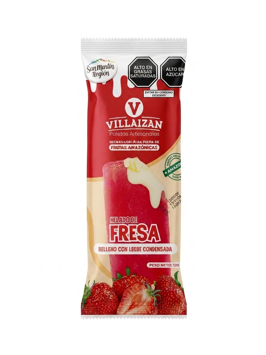  PALETA ARTESANAL FRESA C/LECHE CONDENSADA 120G