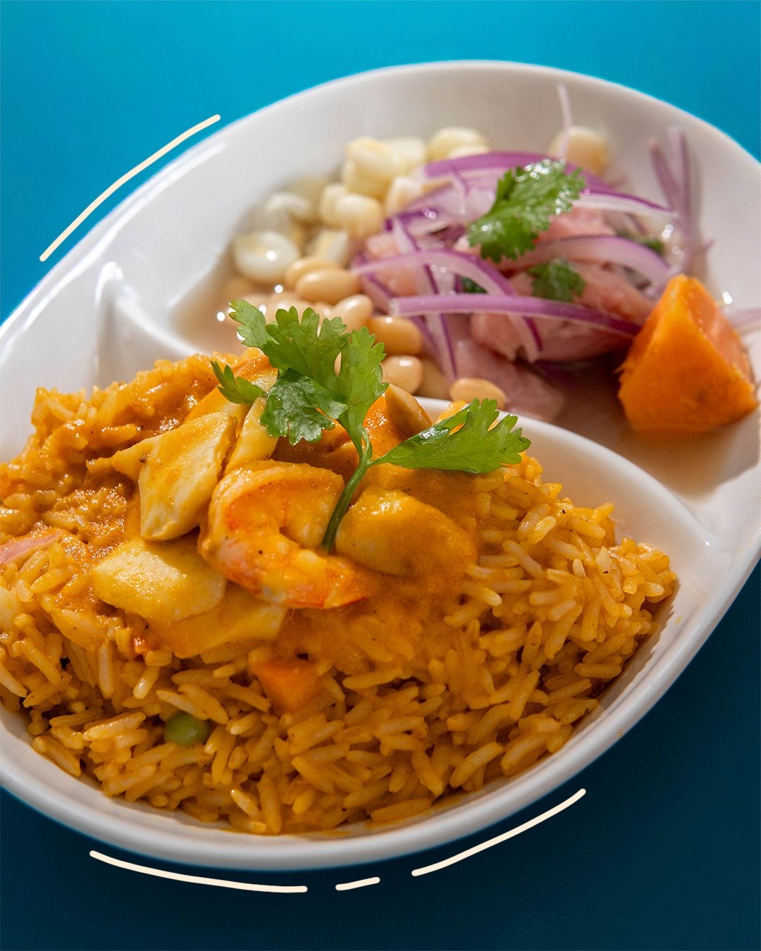 CEVICHE CLÁSICO + ARROZ CON MARISCOS